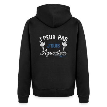 J'suis agriculteur cadeau - Veste à capuche bio Premium Unisexe - noir - Dos - Nico (187cm)