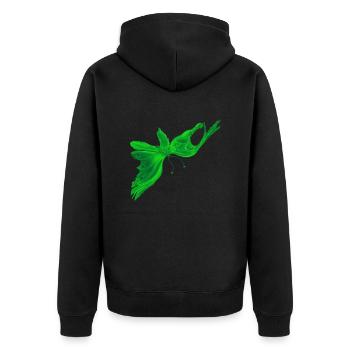 GreenLightButterfly Fantasy - Unisex Premium Bio Zip Hoodie - Schwarz - Hinten - Nico (187cm)