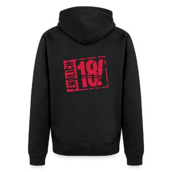 endlich_18_g1 - Veste à capuche bio Premium Unisexe - noir - Dos - Nico (187cm)