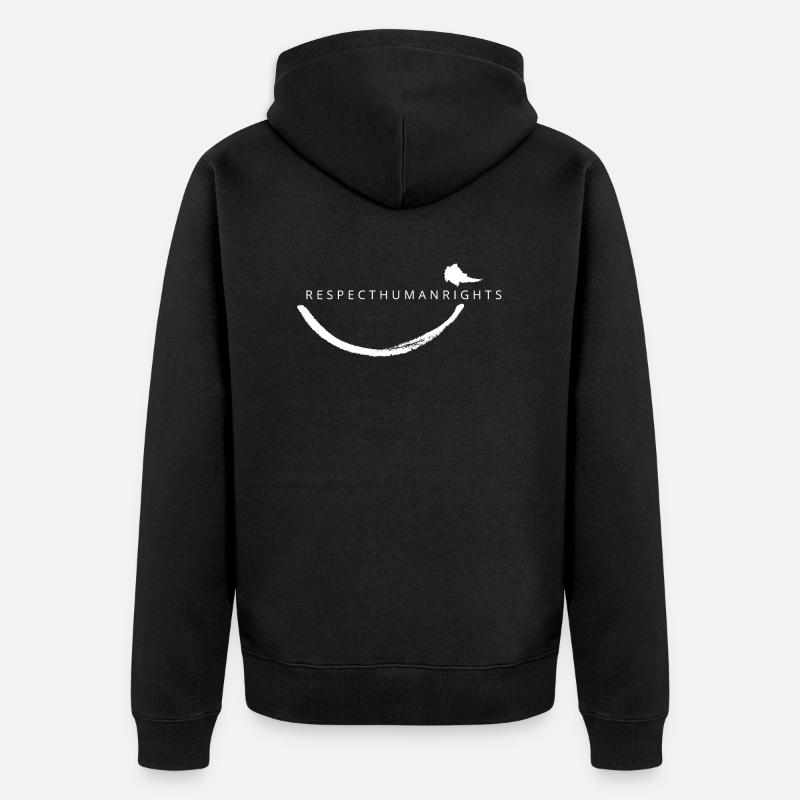 Respect Human Rights - Unisex Premium Bio Zip Hoodie - Schwarz