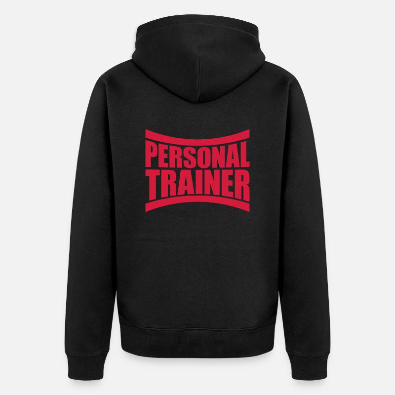 Logo Personal Trainer - Unisex Premium Bio Zip Hoodie - Schwarz