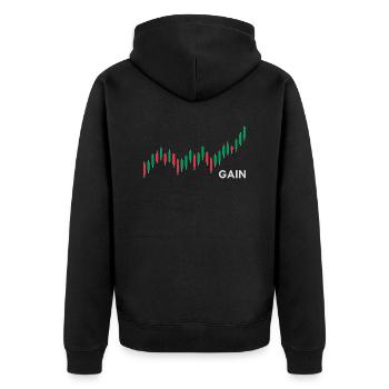 Forex Trader - Candlestick Chart - Trading Shirt - Unisex Premium Bio Zip Hoodie - Schwarz - Hinten - Nico (187cm)