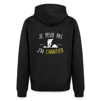 je peux pas j'ai chantier - Veste à capuche bio Premium Unisexe - noir - Dos - Nico (187cm)