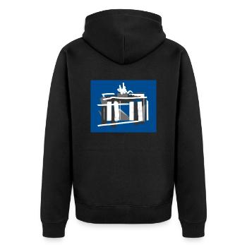 Brandenburg Gate - Unisex Premium Organic Zip Hoodie - black - Back - Nico (187cm)