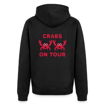 Crabes en tournée (deux crabes) - Veste à capuche bio Premium Unisexe - noir - Dos - Nico (187cm)