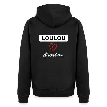 LOULOU D'AMOUR - Veste à capuche bio Premium Unisexe - noir - Dos - Nico (187cm)