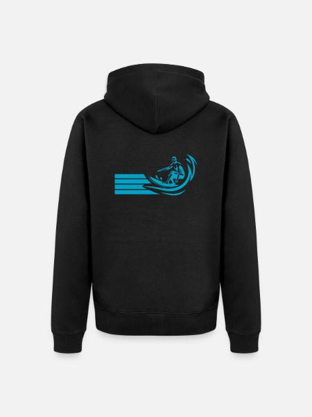 Surfen Surfing Wellenreiten - Unisex Premium Organic Zip Hoodie - black