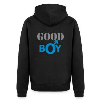 GOOD BOY - Veste à capuche bio Premium Unisexe - noir - Dos - Nico (187cm)