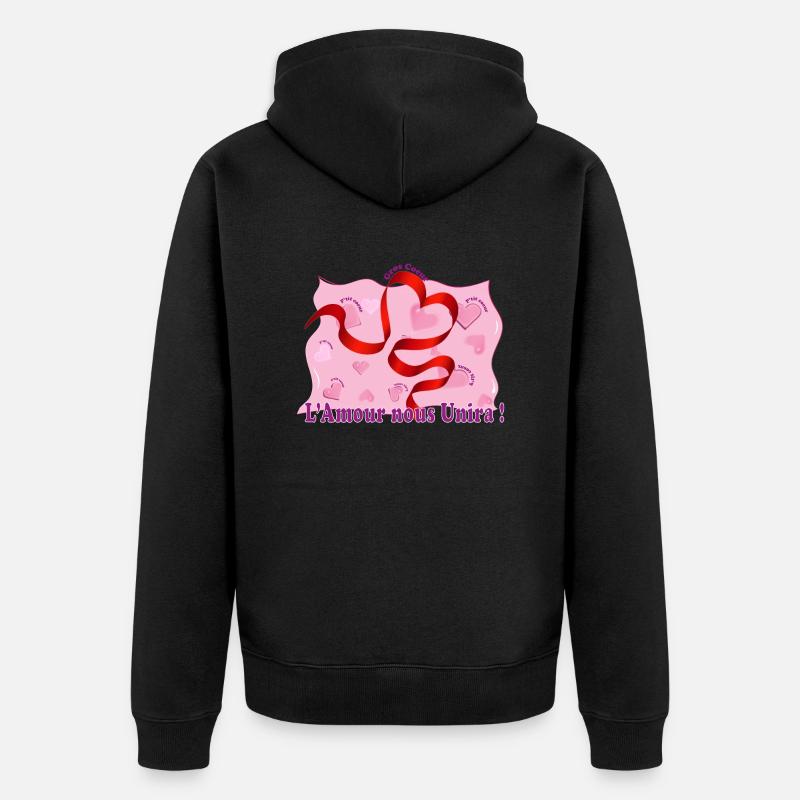 coeurs - Veste à capuche bio Premium Unisexe - noir