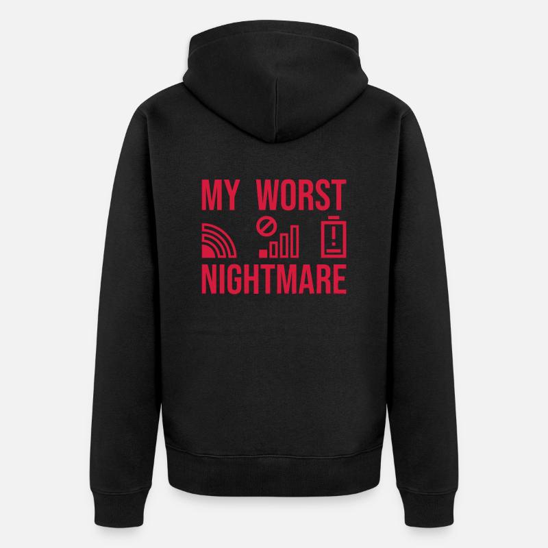 Ennuyer mon pire cauchemar - Veste à capuche bio Premium Unisexe - noir