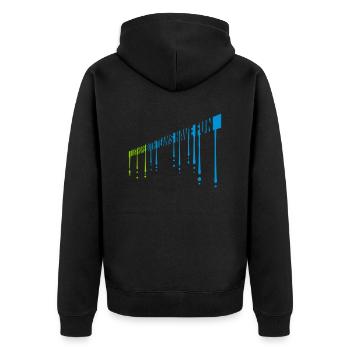 Both Teams Have Fun - Unisex Premium Bio Zip Hoodie - Schwarz - Hinten - Nico (187cm)