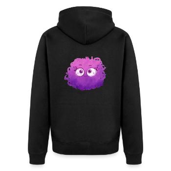 Little Pelota Monster n°1 – pink - Unisex Premium Organic Zip Hoodie - black - Back - Nico (187cm)