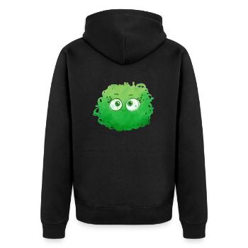 Petit Monstre pelote n°1 – vert - Veste à capuche bio Premium Unisexe - noir - Dos - Nico (187cm)