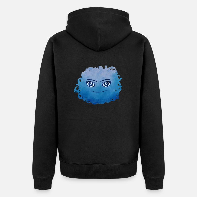 Petit Monstre pelote n°11 – bleu - Veste à capuche bio Premium Unisexe - noir