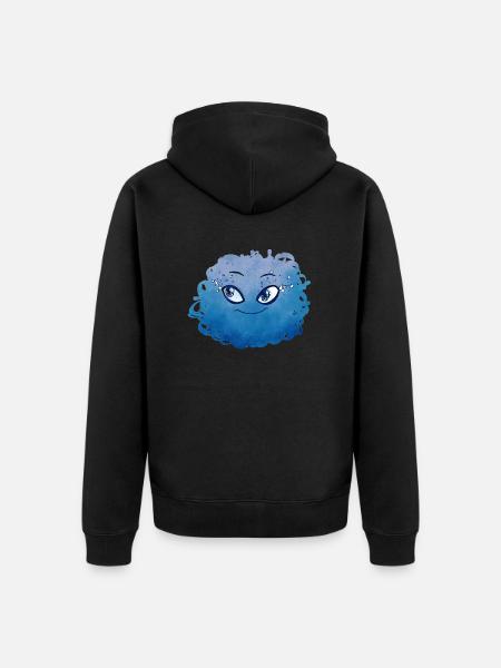 Little Pelota Monster n°2 – blue - Unisex Premium Organic Zip Hoodie - black