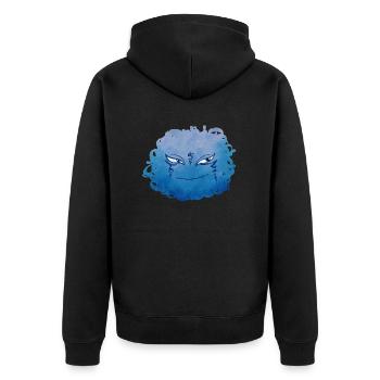 Petit Monstre pelote n°9 – bleu - Veste à capuche bio Premium Unisexe - noir - Dos - Nico (187cm)