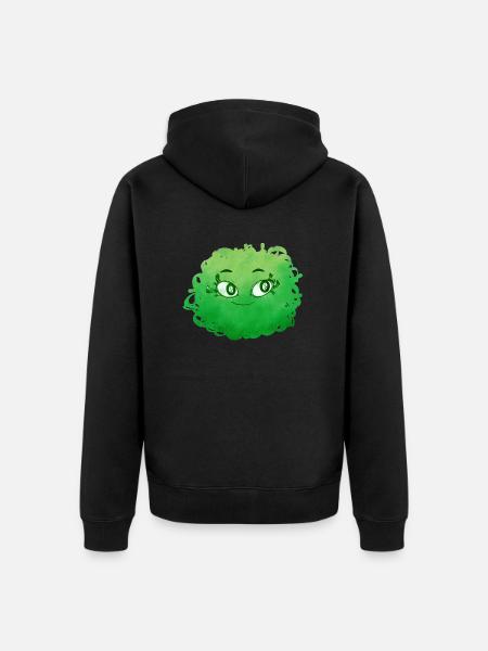 Petit Monstre pelote n°3 – vert - Veste à capuche bio Premium Unisexe - noir