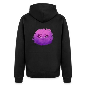 Petit Monstre pelote n°10 – rose - Veste à capuche bio Premium Unisexe - noir - Dos - Nico (187cm)