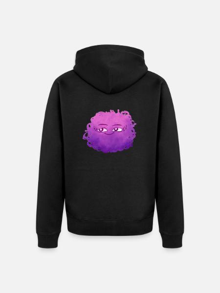 Little Pelota Monster n°4 – pink - Unisex Premium Organic Zip Hoodie - black