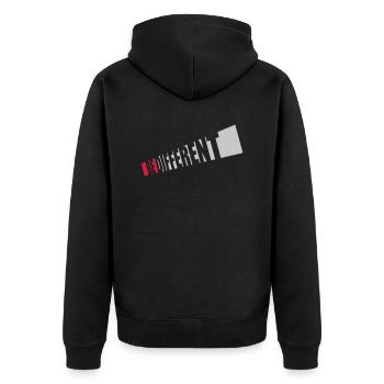 Soyez différent Logo Design - Veste à capuche bio Premium Unisexe - noir - Dos - Nico (187cm)