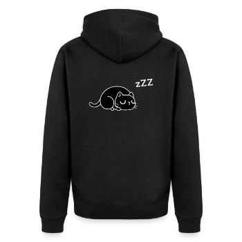 chat fatigué - Veste à capuche bio Premium Unisexe - noir - Dos - Nico (187cm)