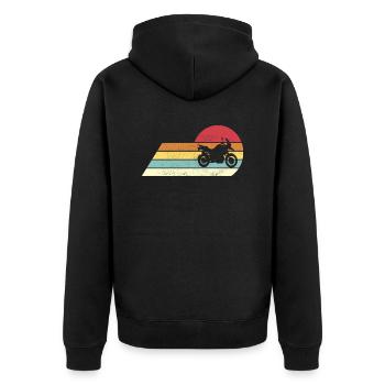Moto Moto Rétro Vintage Cadeau - Veste à capuche bio Premium Unisexe - noir - Dos - Nico (187cm)