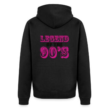 Proverbes des années 1990 Idée cadeau des années 90 - Veste à capuche bio Premium Unisexe - noir - Dos - Nico (187cm)