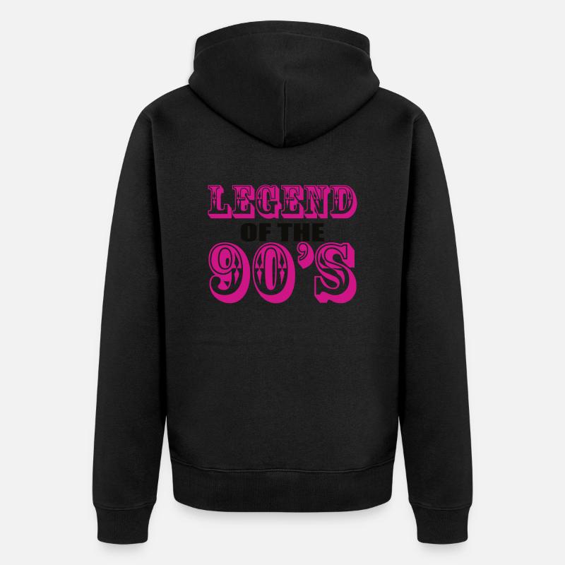 1990iger Sprüche 90s Geschenksidee - Unisex Premium Bio Zip Hoodie - Schwarz