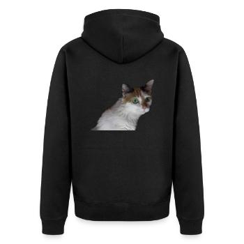 Nina le chat - Veste à capuche bio Premium Unisexe - noir - Dos - Nico (187cm)
