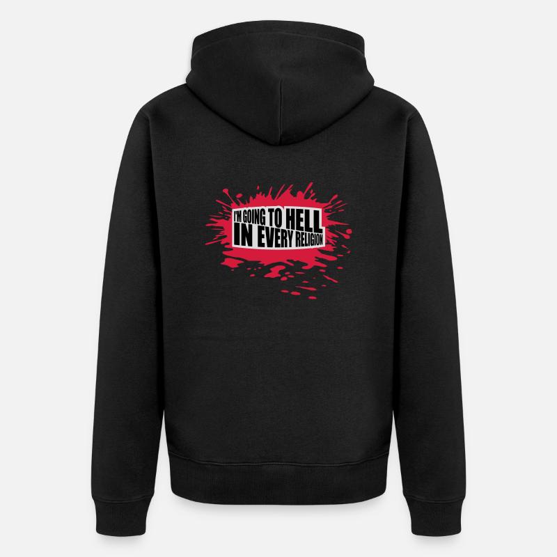 En allant en enfer - Veste à capuche bio Premium Unisexe - noir