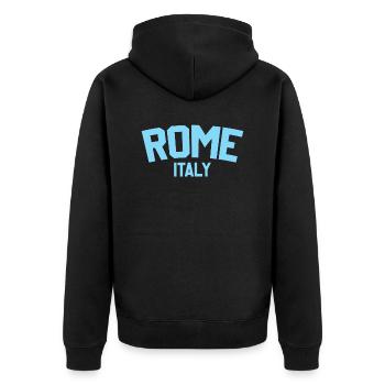 Rom Italien - Unisex Premium Bio Zip Hoodie - Schwarz - Hinten - Nico (187cm)
