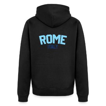 Rom Italien - Unisex Premium Bio Zip Hoodie - Schwarz - Hinten - Nico (187cm)