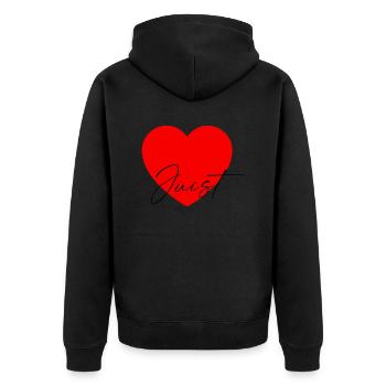 i Love Juist - Unisex Premium Bio Zip Hoodie - Schwarz - Hinten - Nico (187cm)