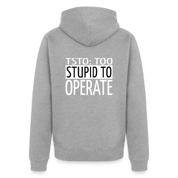 gamer encrypt coding hacking hacking code - Unisex Premium Bio Zip Hoodie - Grau meliert - Hinten - Nico (187cm)