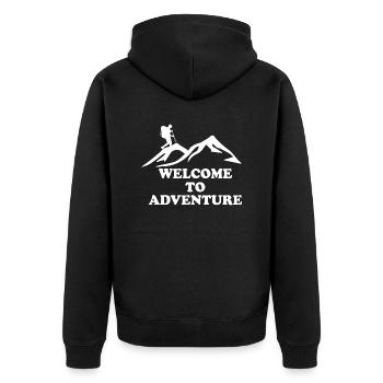 Biking Running Marathon Triathlon Bike - Unisex Premium Organic Zip Hoodie - black - Back - Nico (187cm)