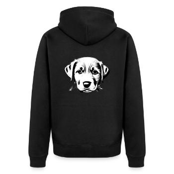 Chiot Labrador Retriever Labrador propriétaire - Veste à capuche bio Premium Unisexe - noir - Dos - Nico (187cm)