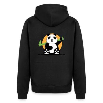 Panda en forêt. - Veste à capuche bio Premium Unisexe - noir - Dos - Nico (187cm)