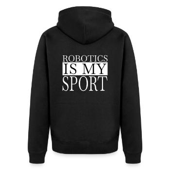 funny gift birthday present idea funny quote - Unisex Premium Bio Zip Hoodie - Schwarz - Hinten - Nico (187cm)