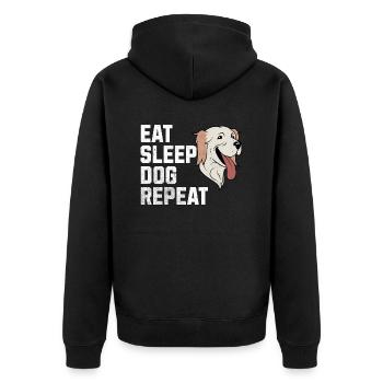 Manger, dormir, chien, répéter : la vie d’un amoureux des chiens - Veste à capuche bio Premium Unisexe - noir - Dos - Nico (187cm)