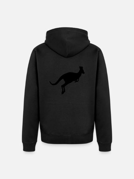 kangaroo 01 - Unisex Premium Bio Zip Hoodie - Schwarz