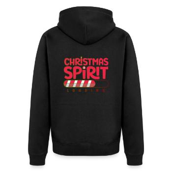 Christmas spirit loading - Unisex Premium Organic Zip Hoodie - black - Back - Nico (187cm)