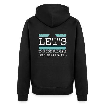 present quote present idea statement happy - Unisex Premium Bio Zip Hoodie - Schwarz - Hinten - Nico (187cm)
