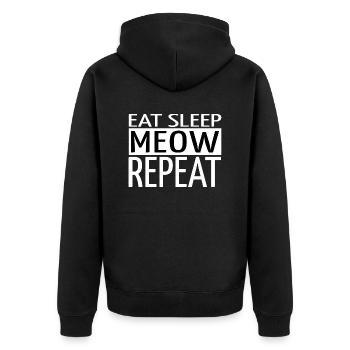Bday Pet Quote Sayings Cat Collage Tshirts - Unisex Premium Organic Zip Hoodie - black - Back - Nico (187cm)