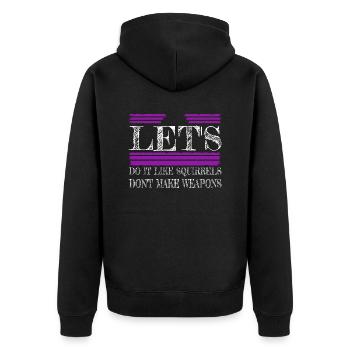 peace symbol bday quote cool 1960s 60s - Unisex Premium Bio Zip Hoodie - Schwarz - Hinten - Nico (187cm)