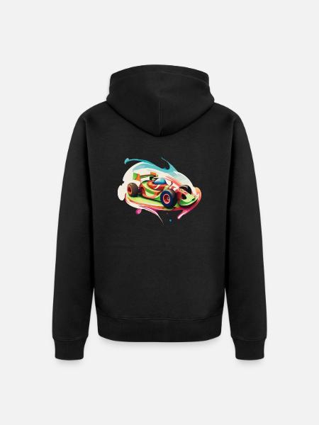 Candy Racecar - Unisex Premium Organic Zip Hoodie - black