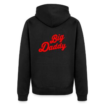Big daddy - Unisex Premium Bio Zip Hoodie - Schwarz - Hinten - Nico (187cm)
