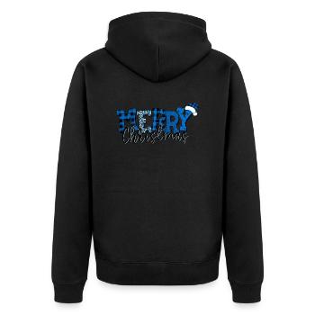 Weihnachten Weihnachtsmann Weihnachtsmann ungezogene Feiertage Winter - Unisex Premium Bio Zip Hoodie - Schwarz - Hinten - Nico (187cm)