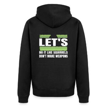 disarmament anti war flower power birthday present - Unisex Premium Organic Zip Hoodie - black - Back - Nico (187cm)