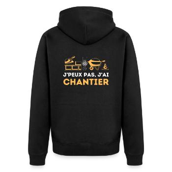 Je peux pas jai chantier de construction batiment - Veste à capuche bio Premium Unisexe - noir - Dos - Nico (187cm)