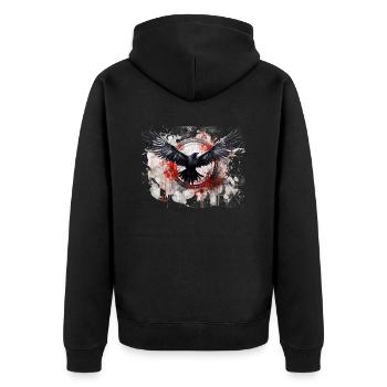 Raven - Unisex Premium Organic Zip Hoodie - black - Back - Nico (187cm)